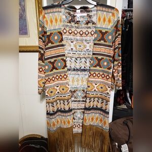 Southwest jacket with fringe. Sz large